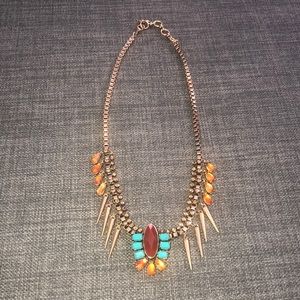 Lucky Brand Turquoise, Red & Gold Necklace